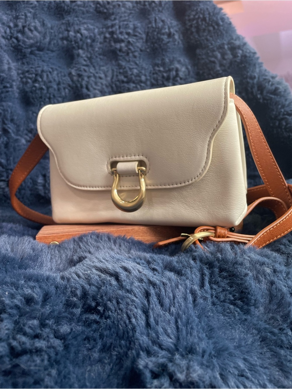 SANCIA Anouk Buckle Crossbody Bag in Rare Ecru/Ivory ✨